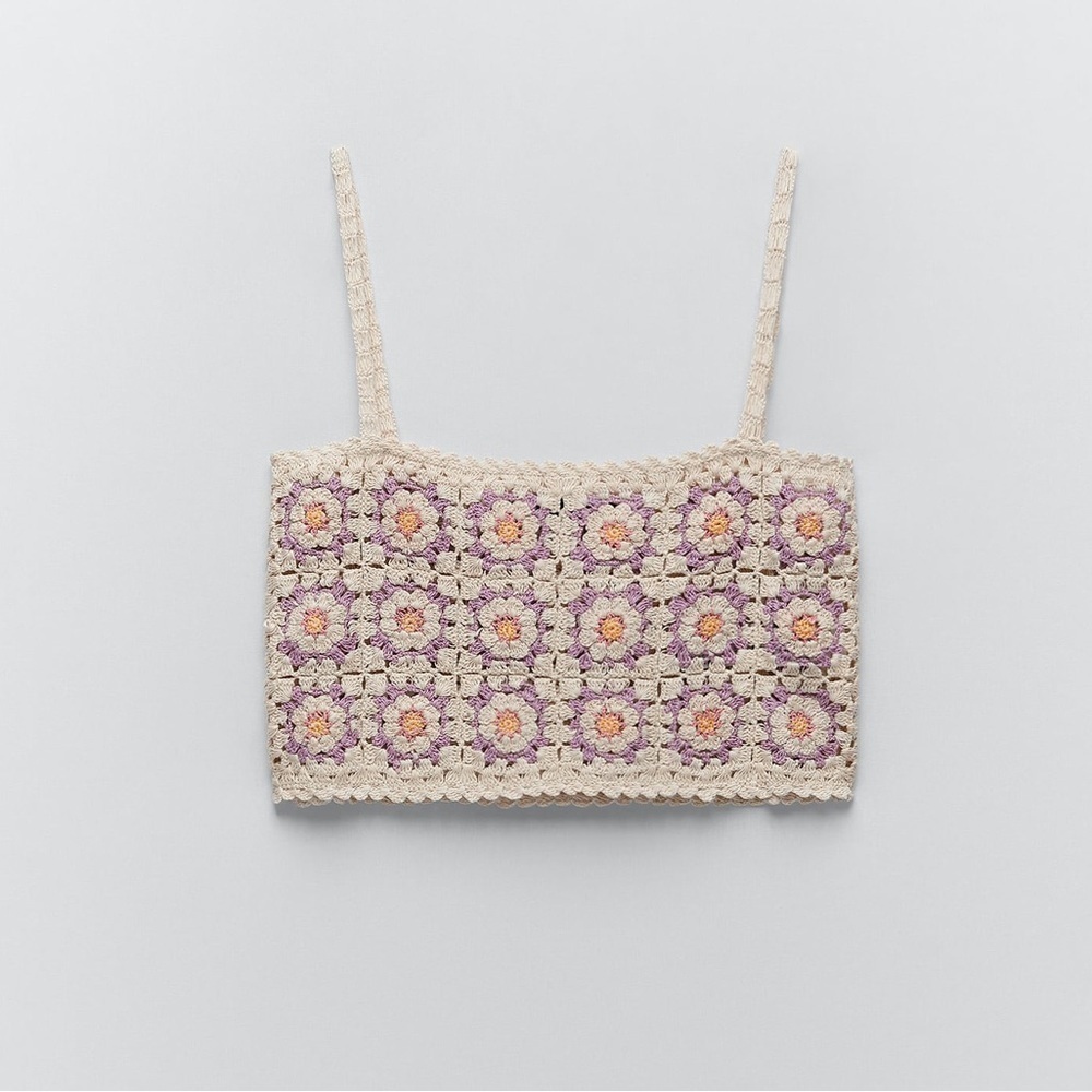 Zara Crochet Daisy Top XS/S